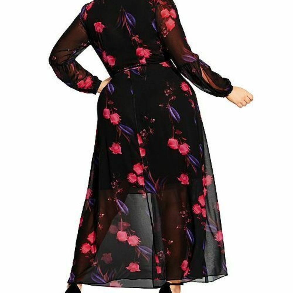 NEW NWT city chic perfect rose wrap maxi dress - Picture 3 of 3